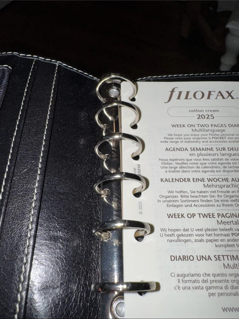 filoFAX Black Leather Card & Key Holder Wallet